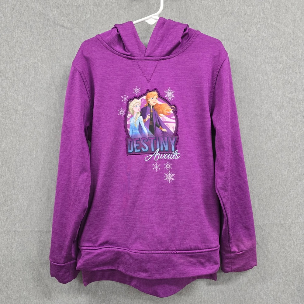 Disney Frozen II Girls Purple Hooded Sweatshirt Size 7/8